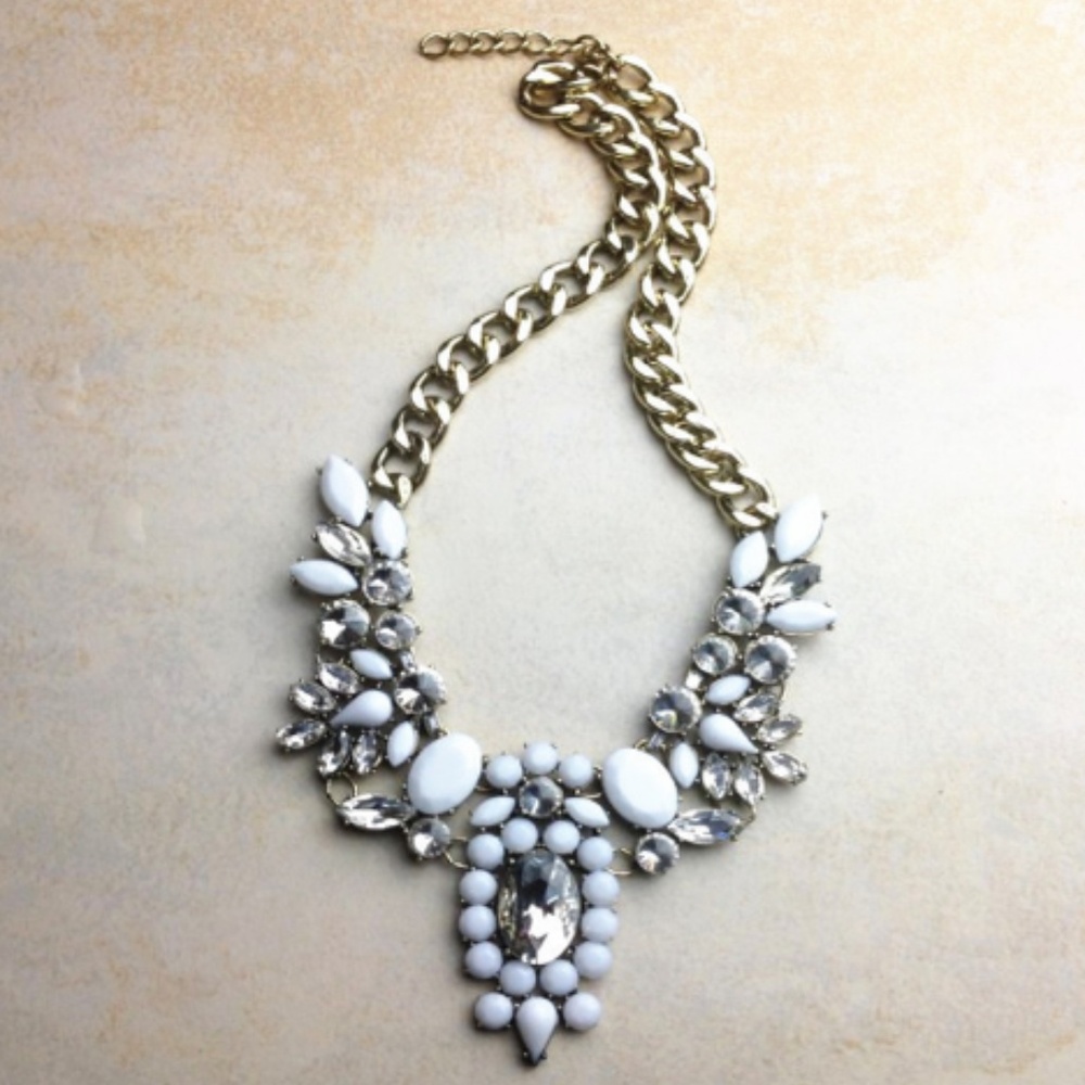 White Statement Necklace NWT
